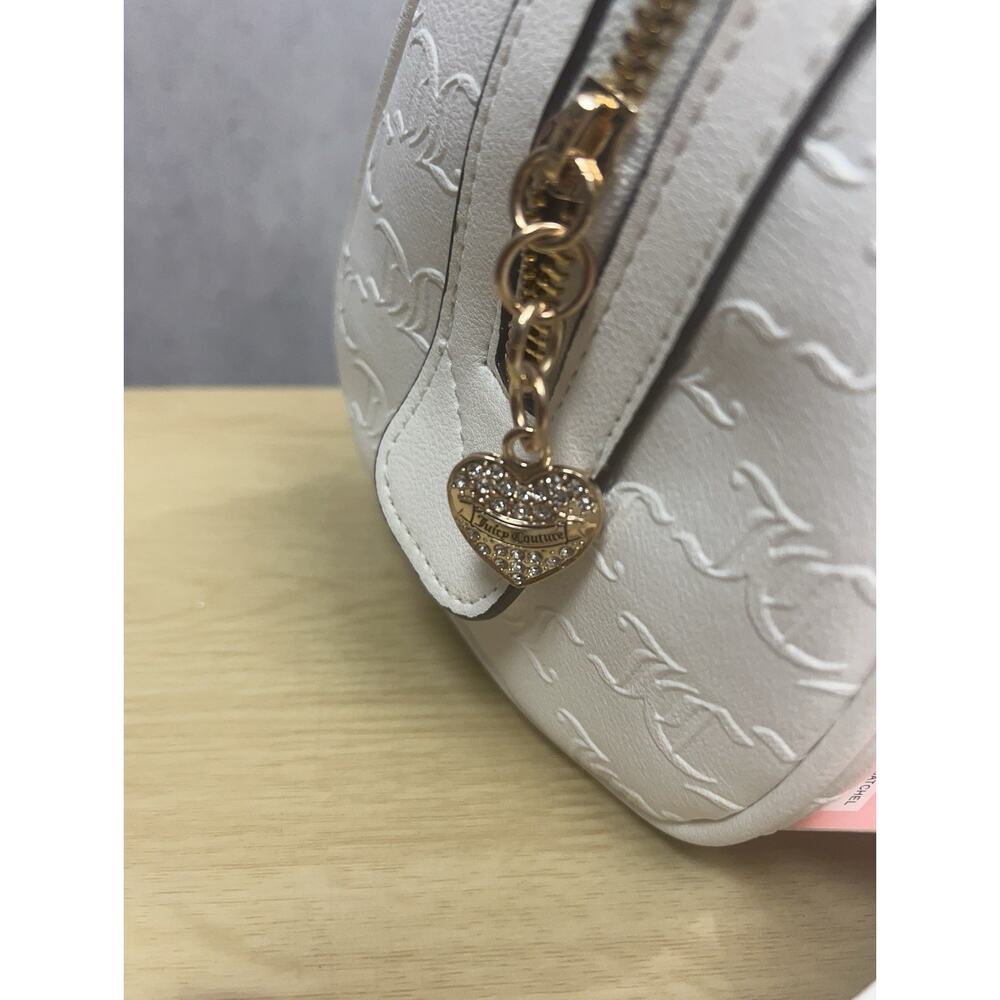 JUICY COUTURE Monogram/Gold White Satchel Bag With Bonus Mini Bag NWT - Picture 7 of 14